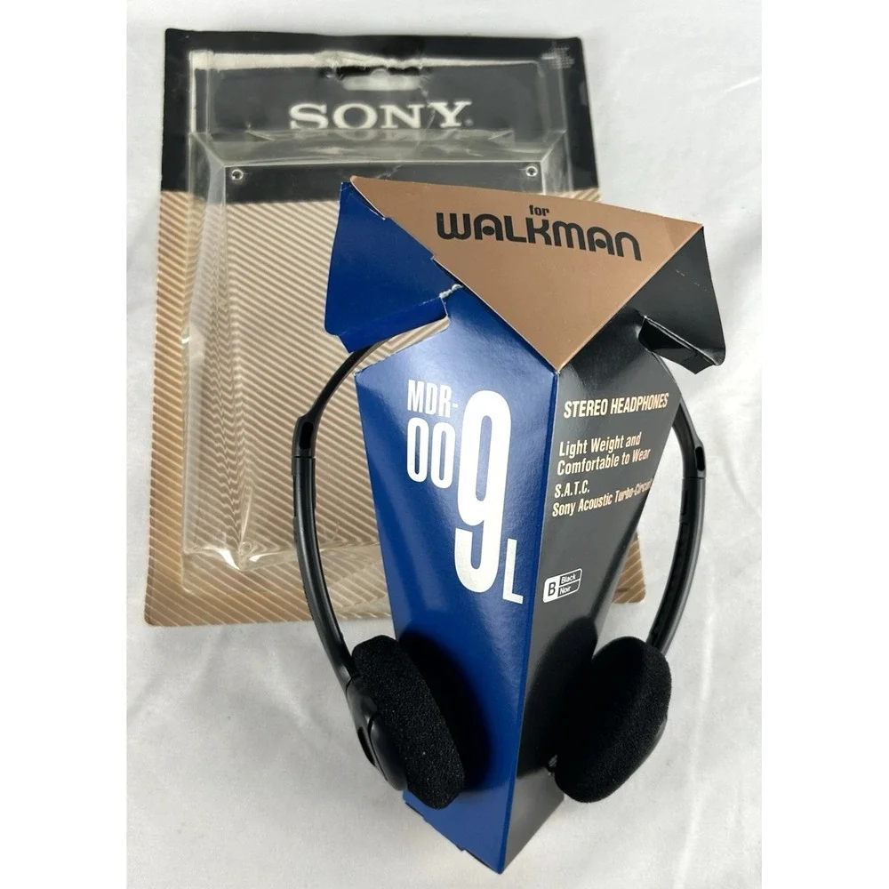 Vtg 90s Sony Walkman MDR-009 L Stereo Headphones On Ear New Open Package Japan